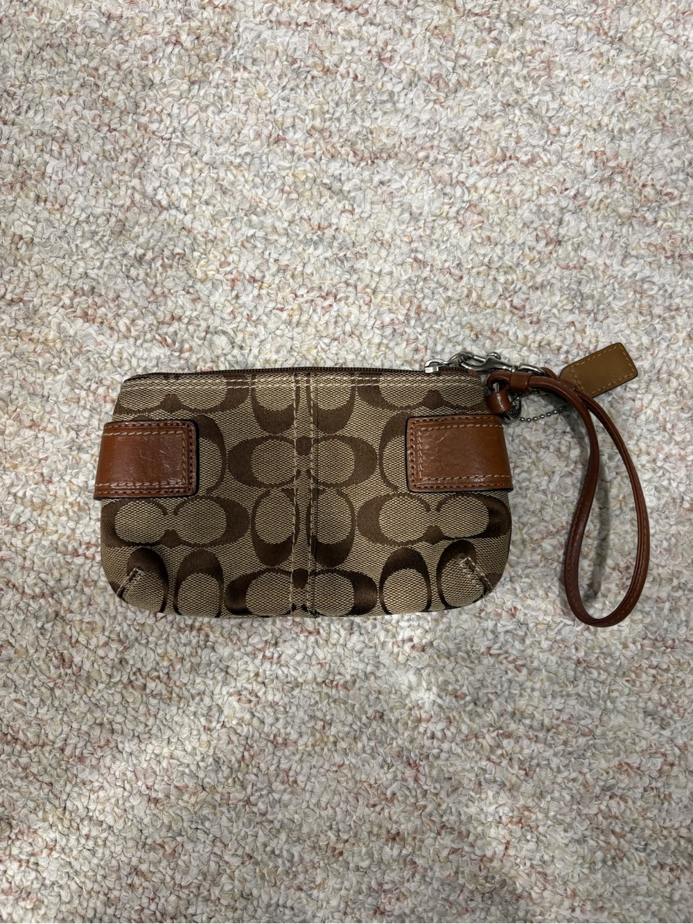 Vintage Coach Signature Canvas Wristlet in Brown